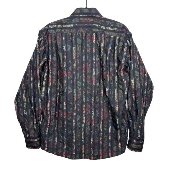 Luchiano Visconti Textured Cotton Casual Button Down Mens Long Sleeve Shirt L - Picture 6 of 12